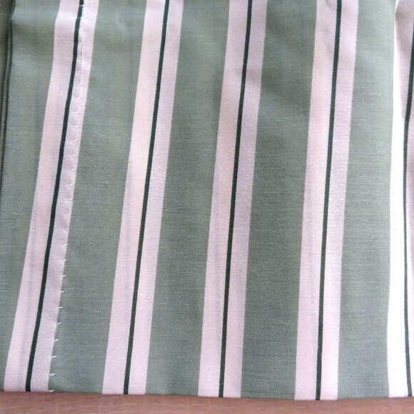 Vintage Springs Blouson Valance Beige Green Stripe 18" x 84" Country - Picture 6 of 8